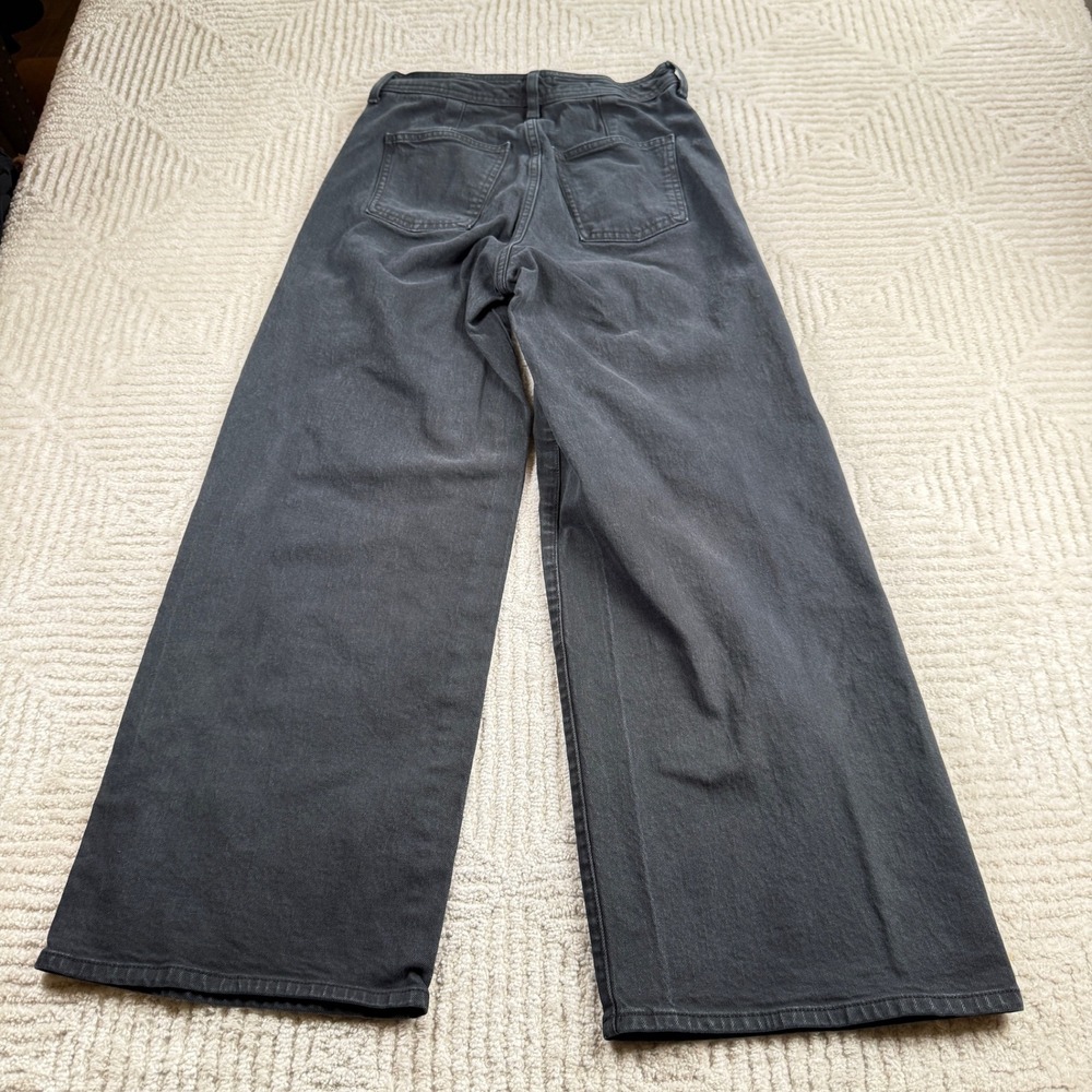 Universal Thread Wide Leg Ankle Jeans Women's 4 Black High Rise Boho Grunge Edgy - Picture 2 of 11